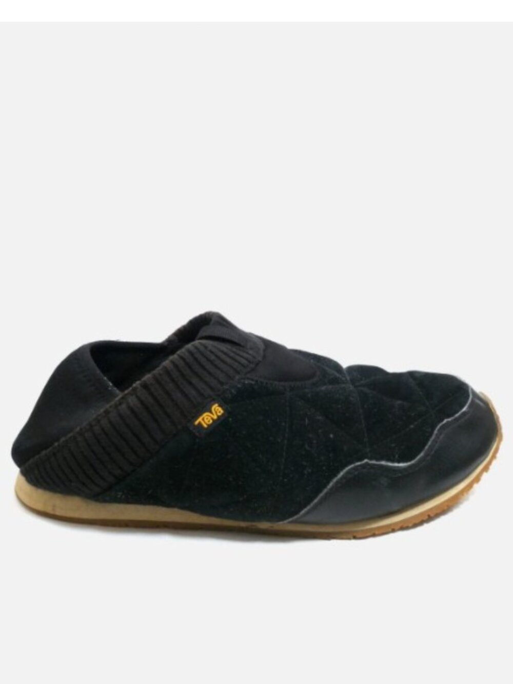 Teva Ember Moc Quilted Suede Slippers Sz 10 House Shoes Warm Comfy Black Slip On